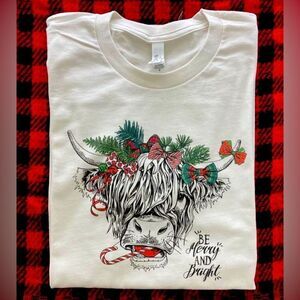 Fancy Highland Christmas Short Sleeve T-shirt